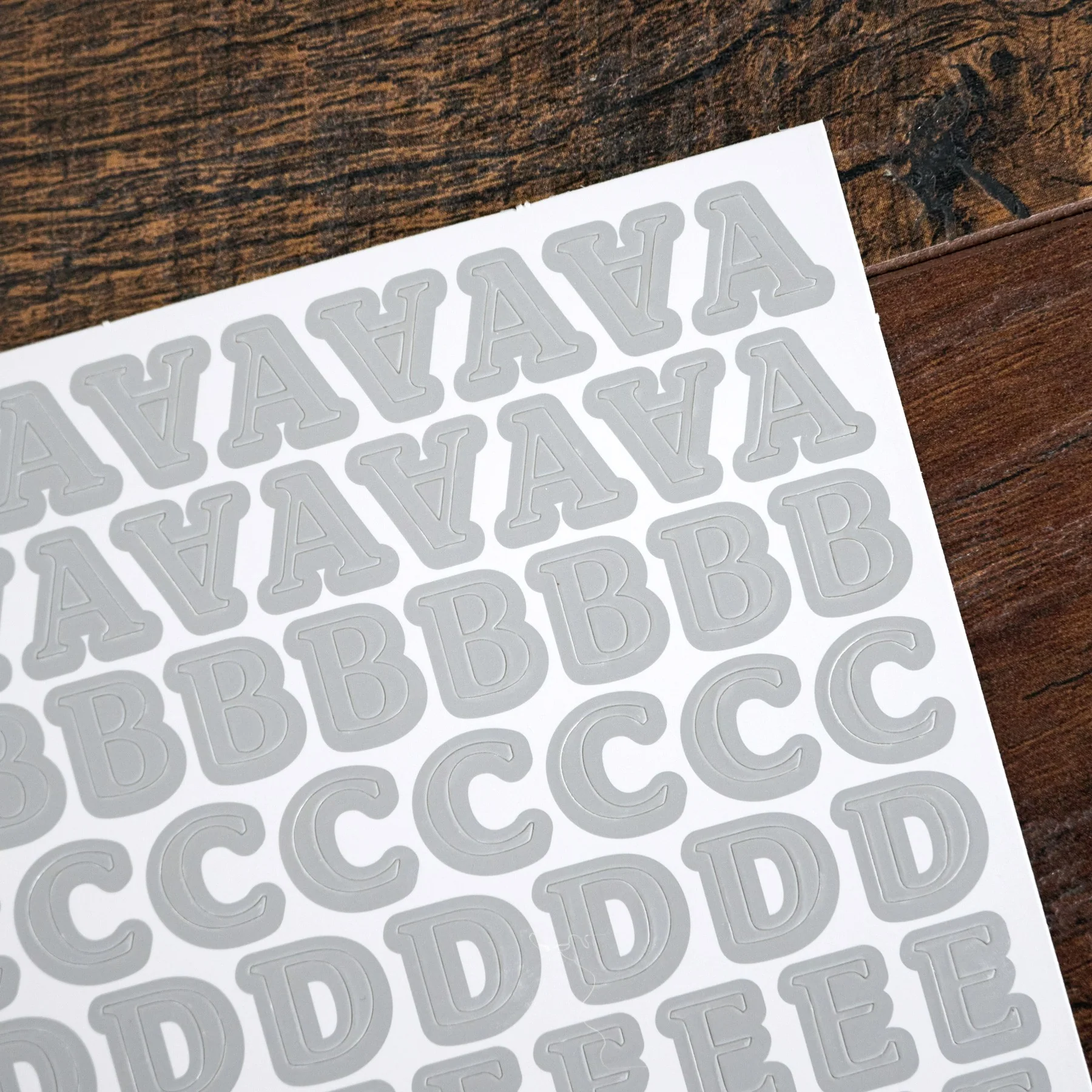 Cool Gray Classy Mini ABC/123 Stickers (3/pk) - Image 2