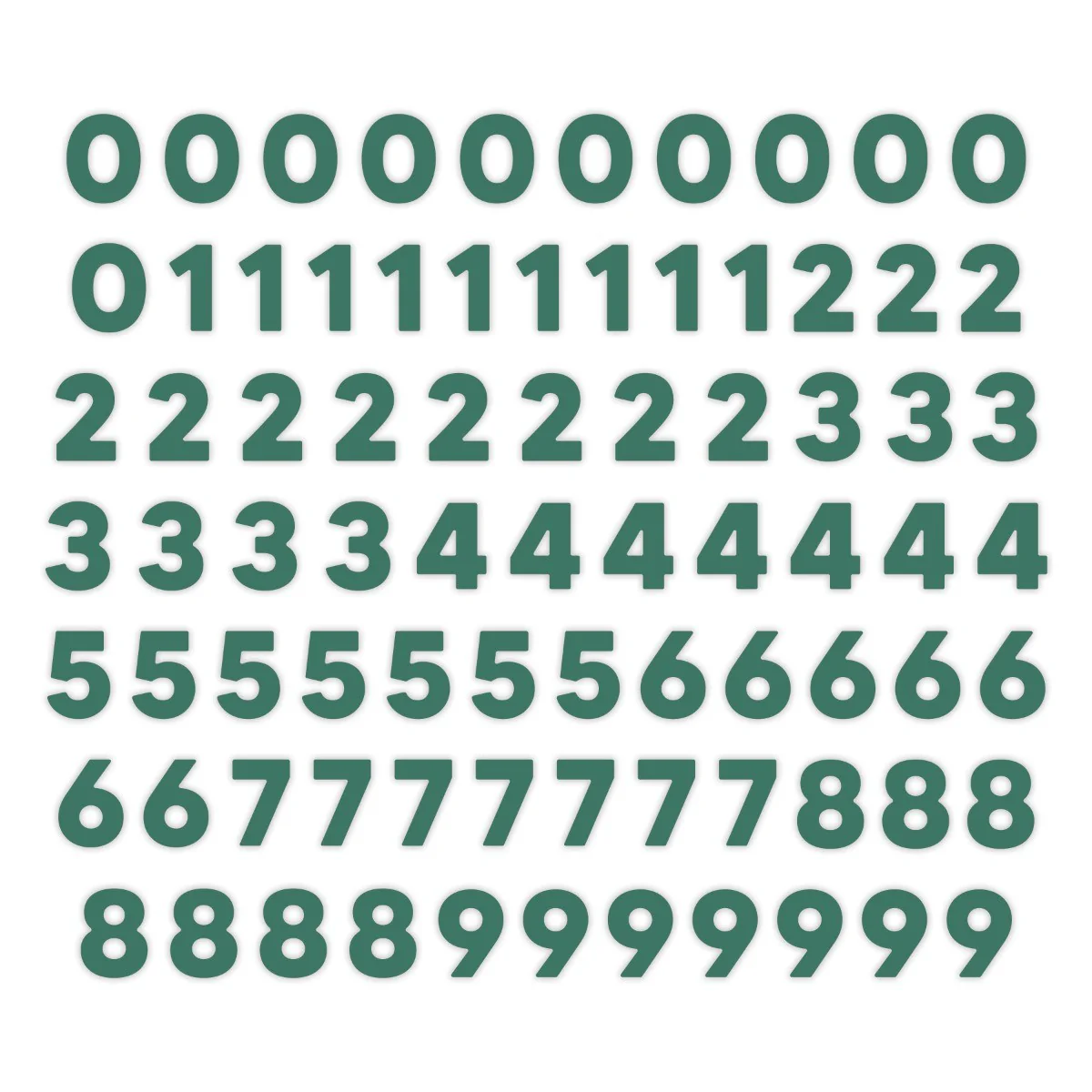 Dark Green Number Embellishments (80/pk)