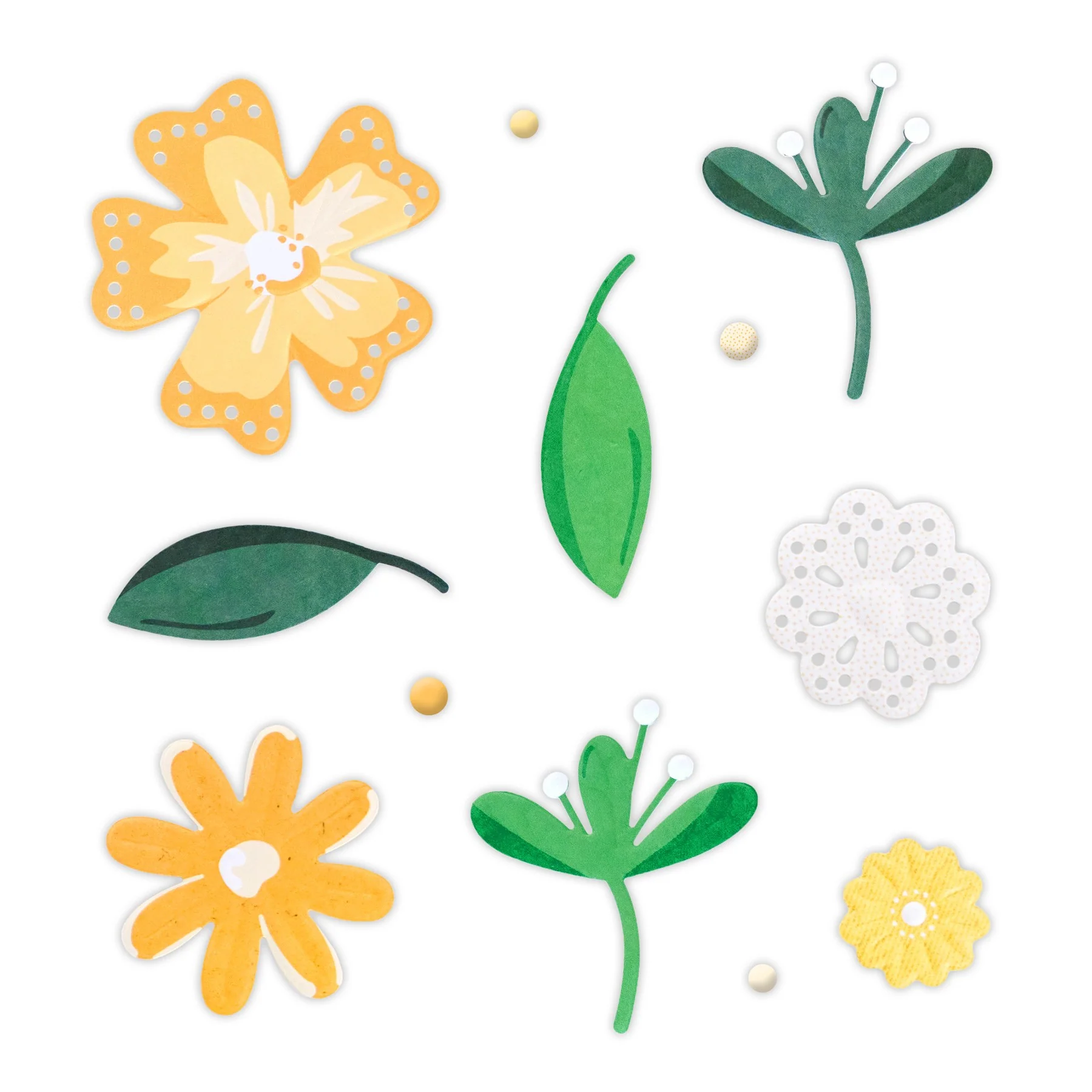Yellow Floral Essential Embellishments