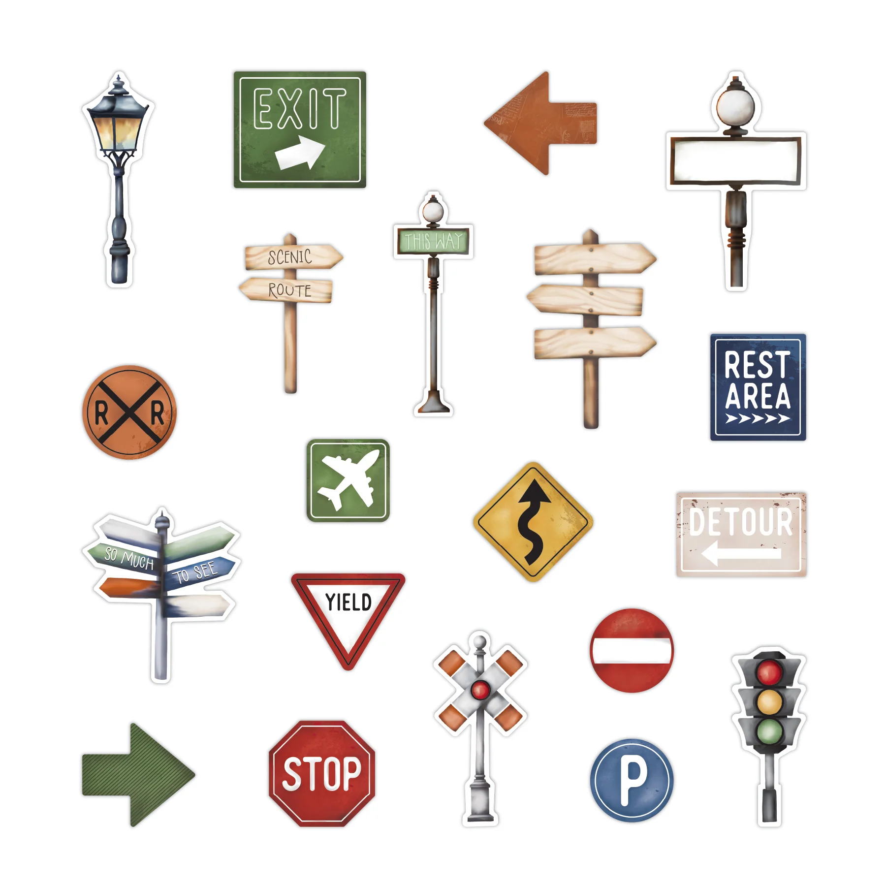 Global Getaway Embellishments - Post & Sign (20/pk)
