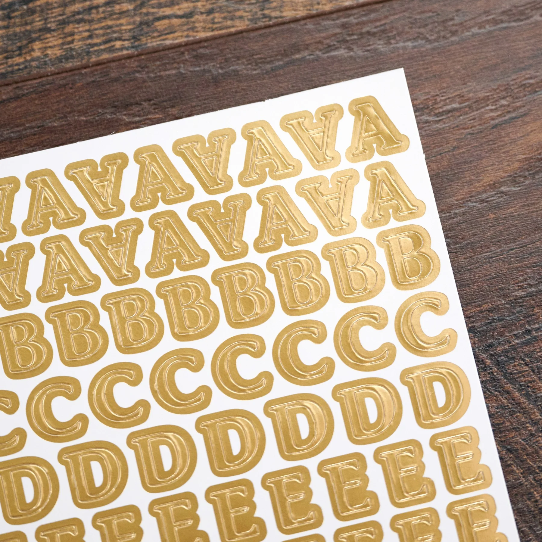 Gold Classy Mini ABC/123 Stickers (3/pk) - Image 2
