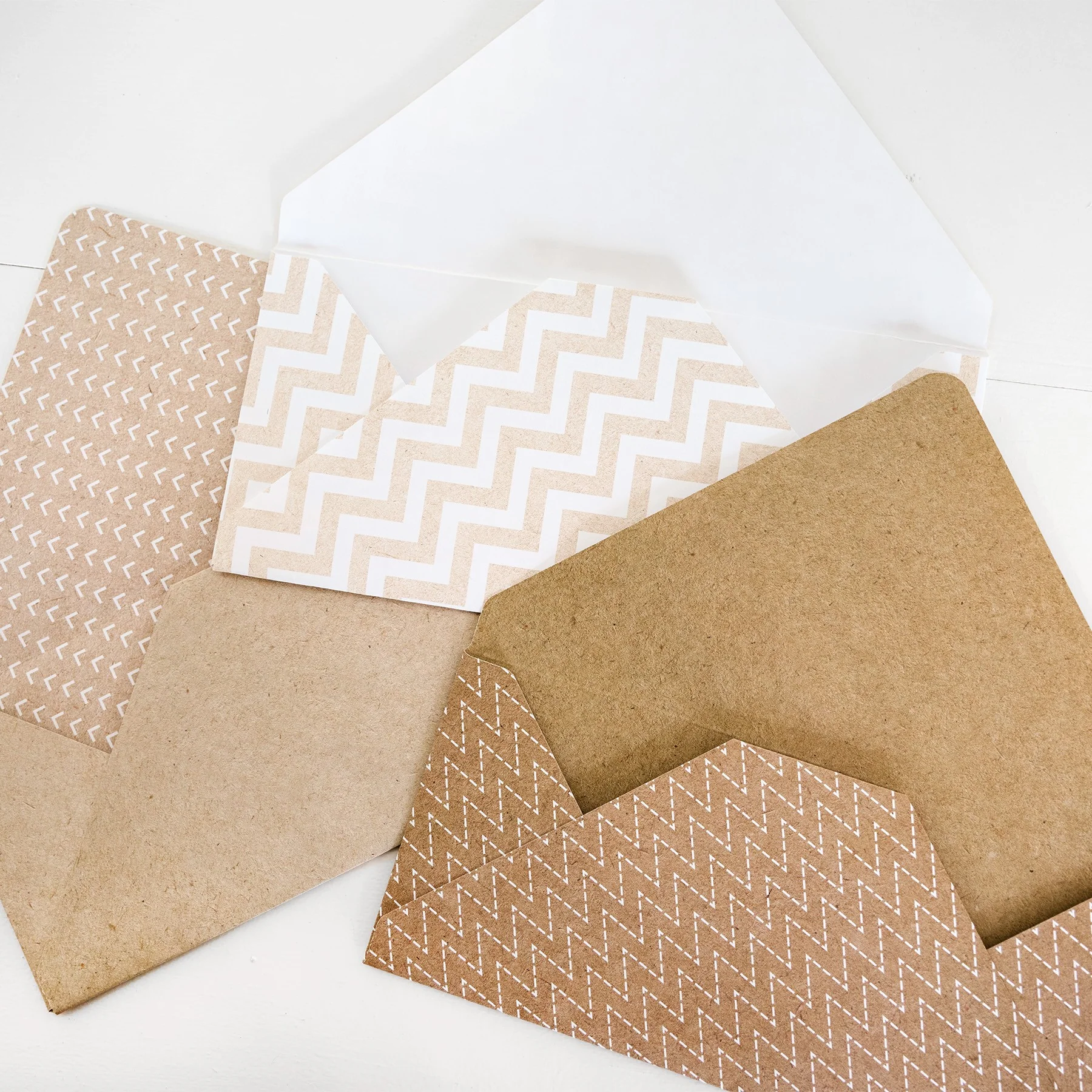 Kraft Chevrons 3.5x8.5 Slimline Envelope Paper Pack (12/pk) - Image 4