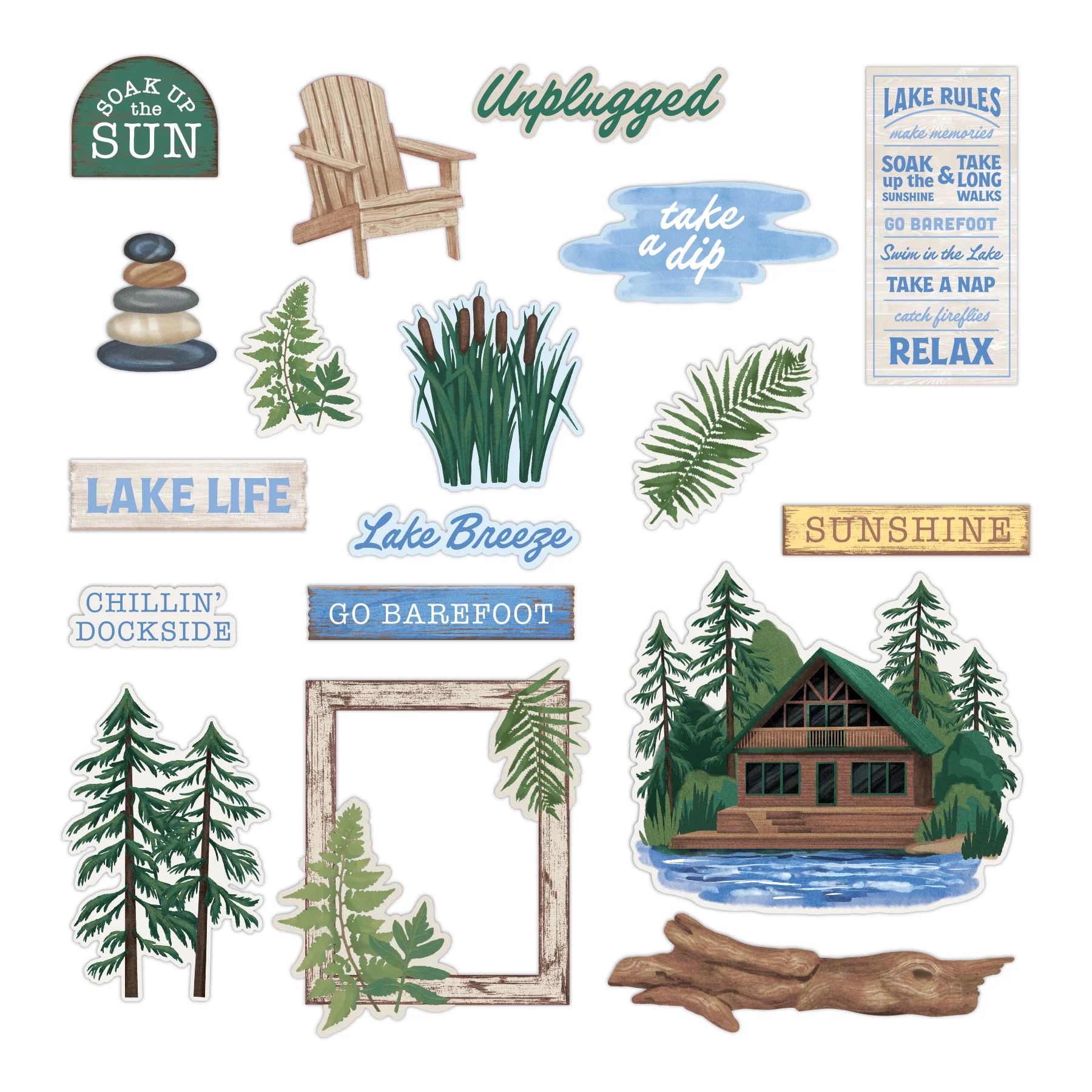 Lakeside Memories Embossed Embellishments (40/pk) - Image 2