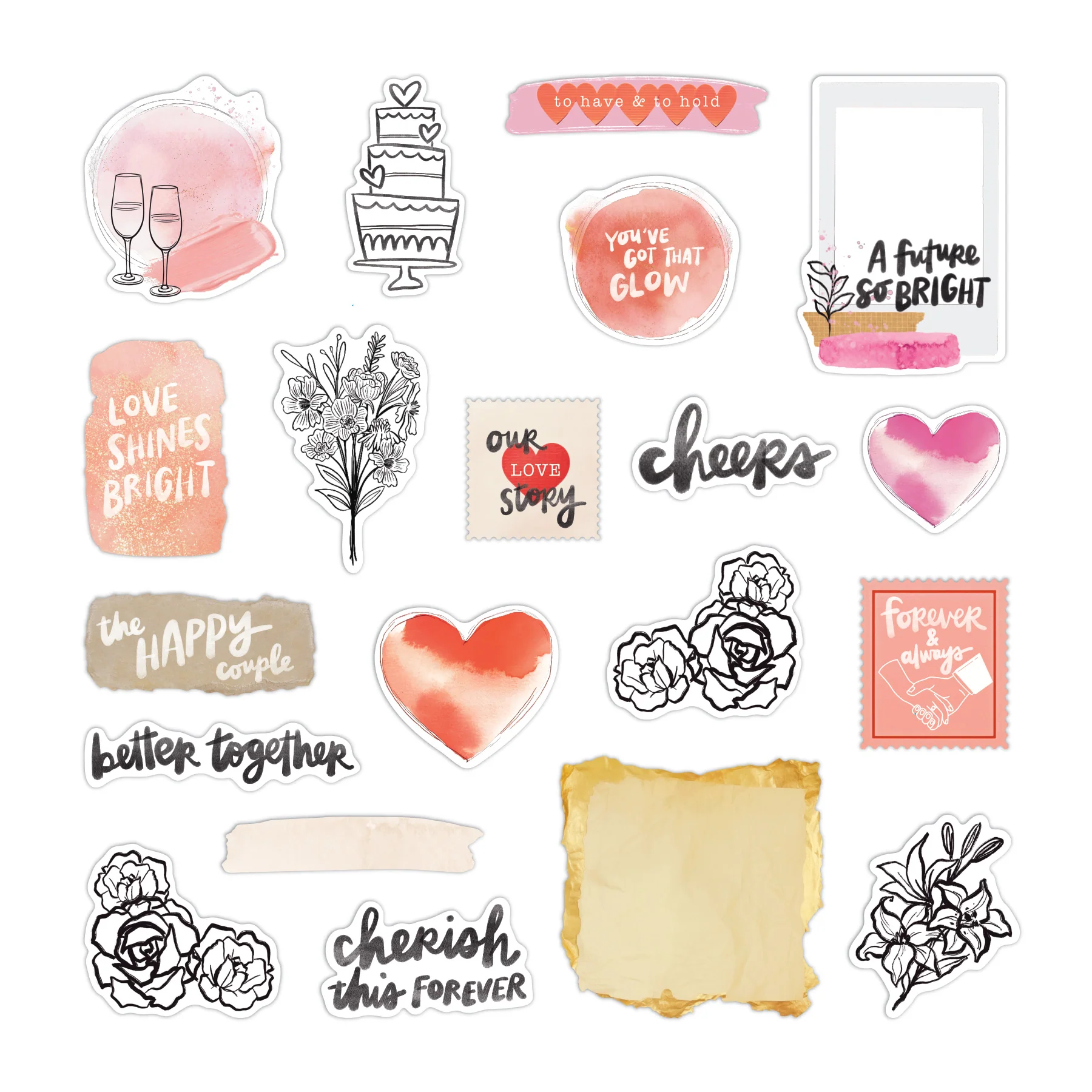 On the Bright Side Embellishments - Wedding (20/pk)