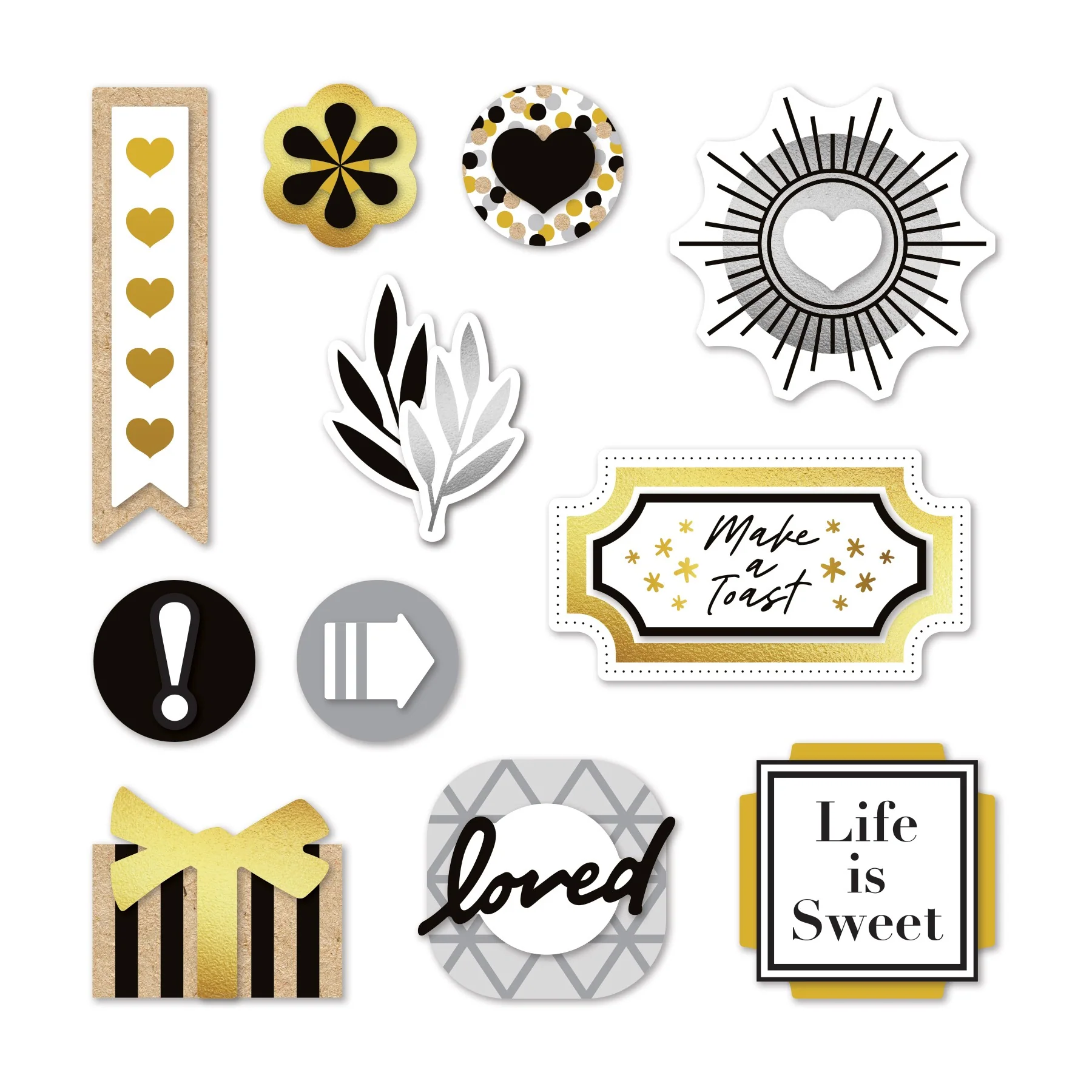 Silver & Gold Foiled & Layered Embellishments - Image 3